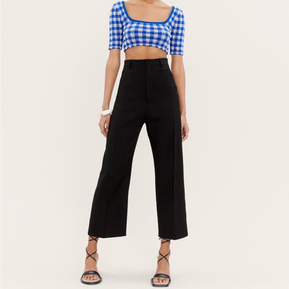 Jacquemus High Waisted Hemp & Wool Blend Cropped Pants
